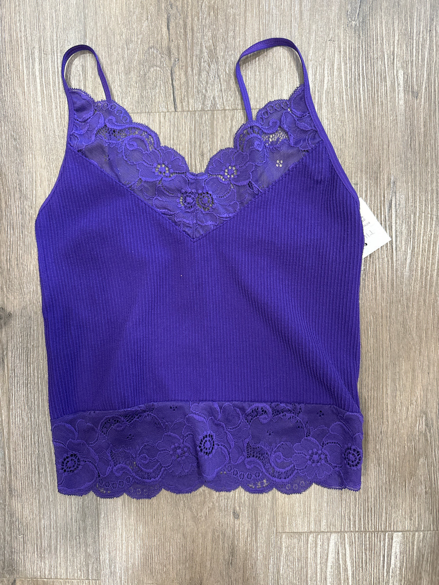 Lace Edged Cami with Spaghetti Straps T11392 Active Basic