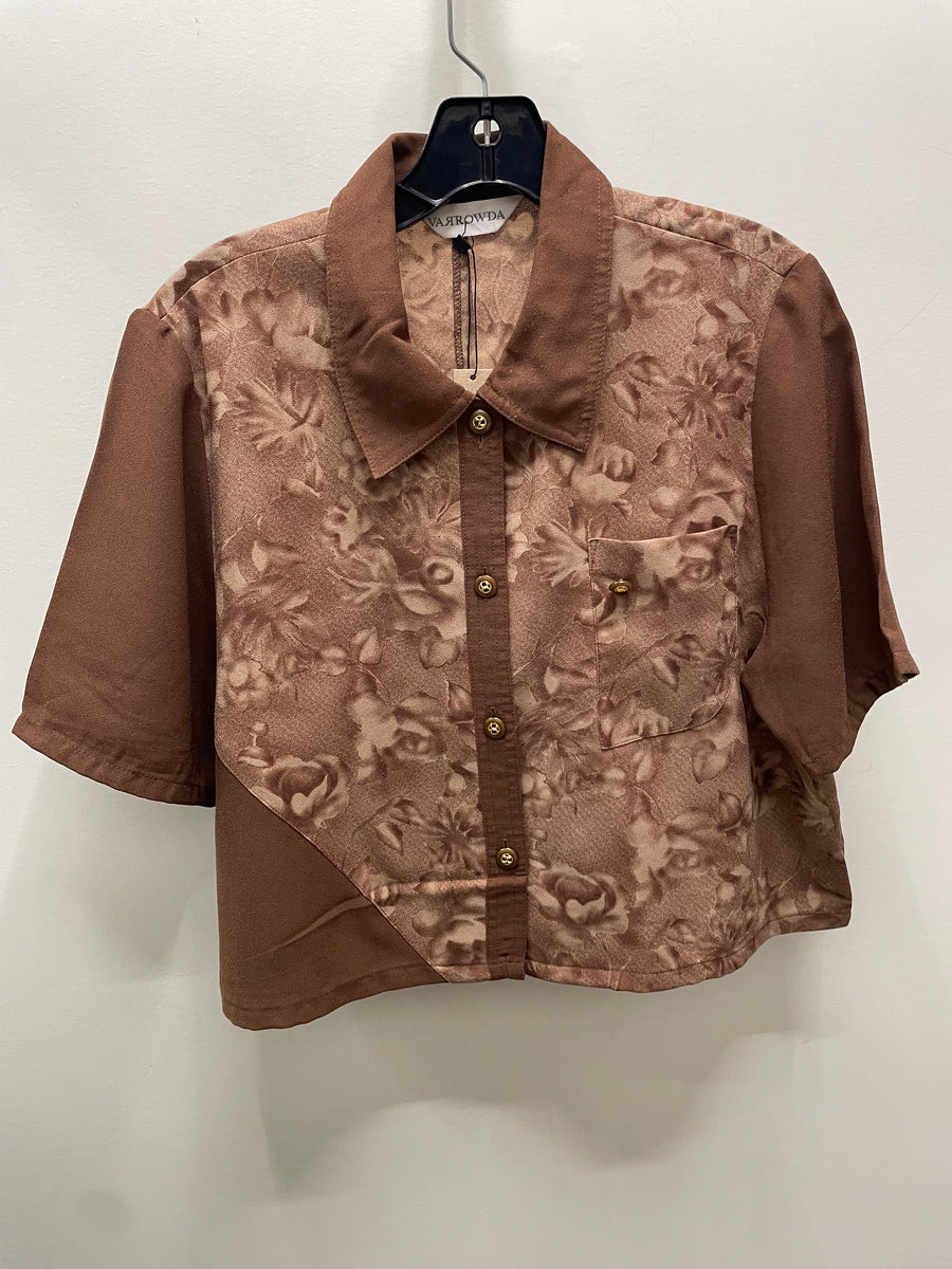 Reworked Flowy Crop Button Down #109
