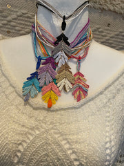 Rattan Palm Leaf Necklace