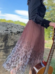 Fairy Pleated Mesh Skirt with Leopard Print by EllyNDale Robin Boutiuqe