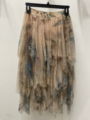 Feather Mesh Tiered Tulle Skirt by Origami