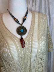 Mixed Bead with Navajo Pearls Necklace