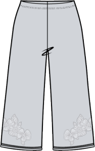 Embroidered Applique Pocket Flood Pant by Escape