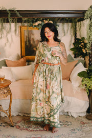 Fleur De Soleil Scarf with Magnolia Floral Print & Butterfly