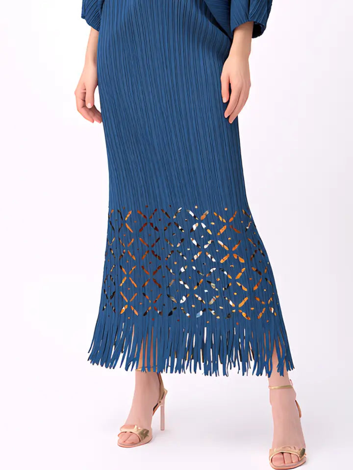 Pleated Cutout Dress by EllyNDale Robin Boutique