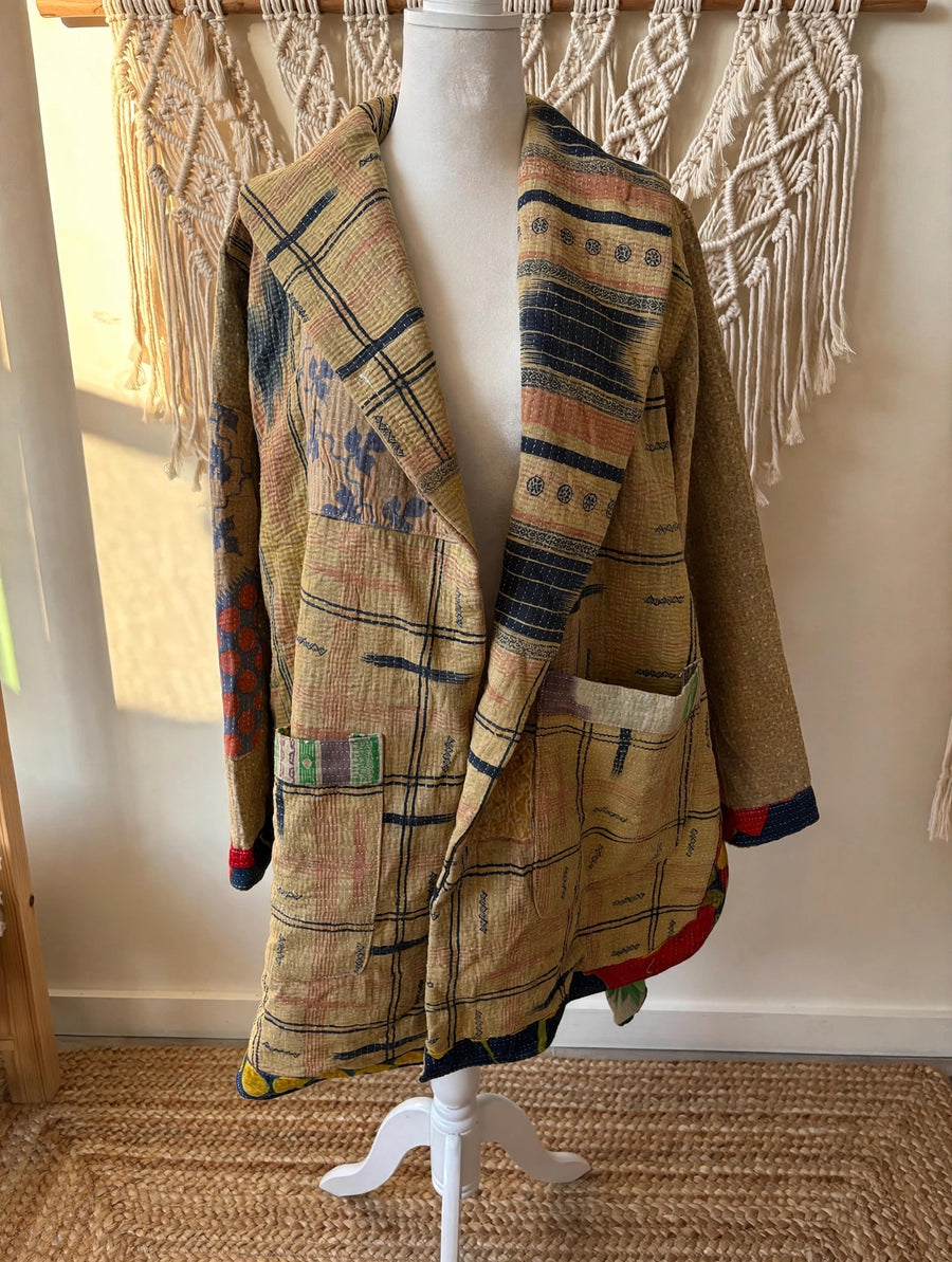 Fine Kantha Drifter Coat #181 by Kantha Bae