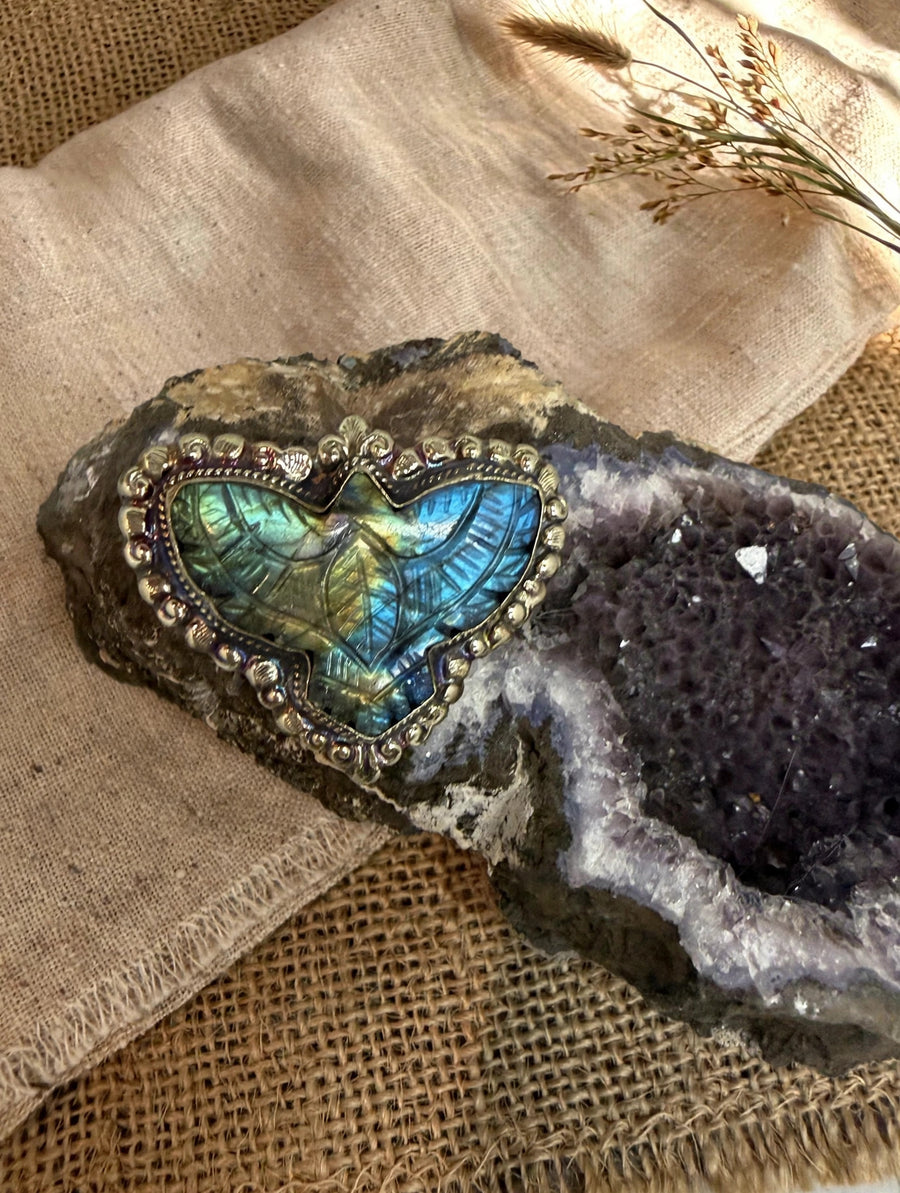 Waterbird in Flight Labradorite Adjustable Ring by Tara Gasparian