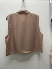 Reworked Sleeveless Flowy Crop Button Down #02