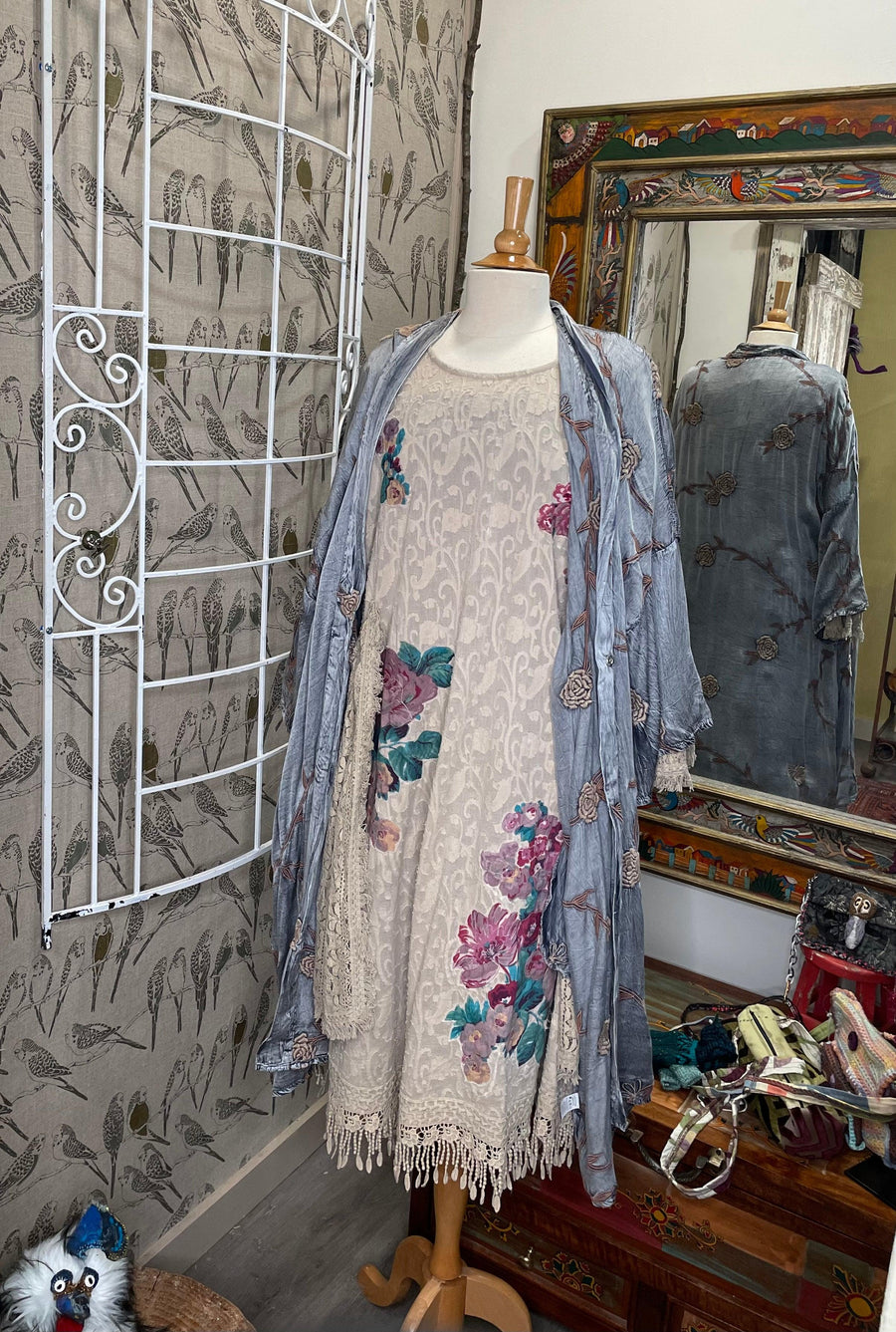 Rose Print with Lace Dress by The PaperLace - Robin Boutique 