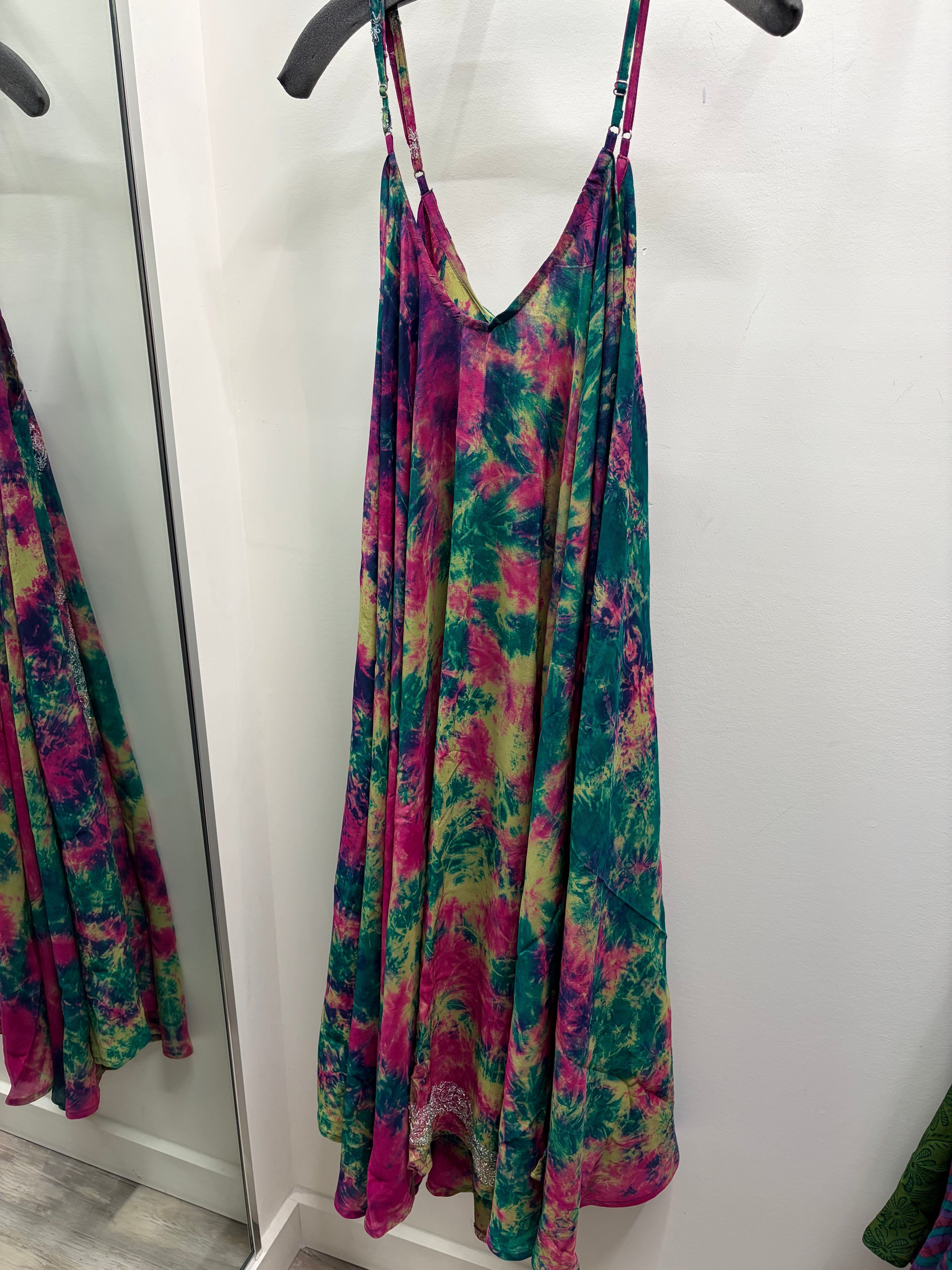 Crepe Sari Moonchild Slip Dress #185 by Kantha Bae