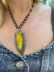 Carved Amethyst Cicada Short Necklace