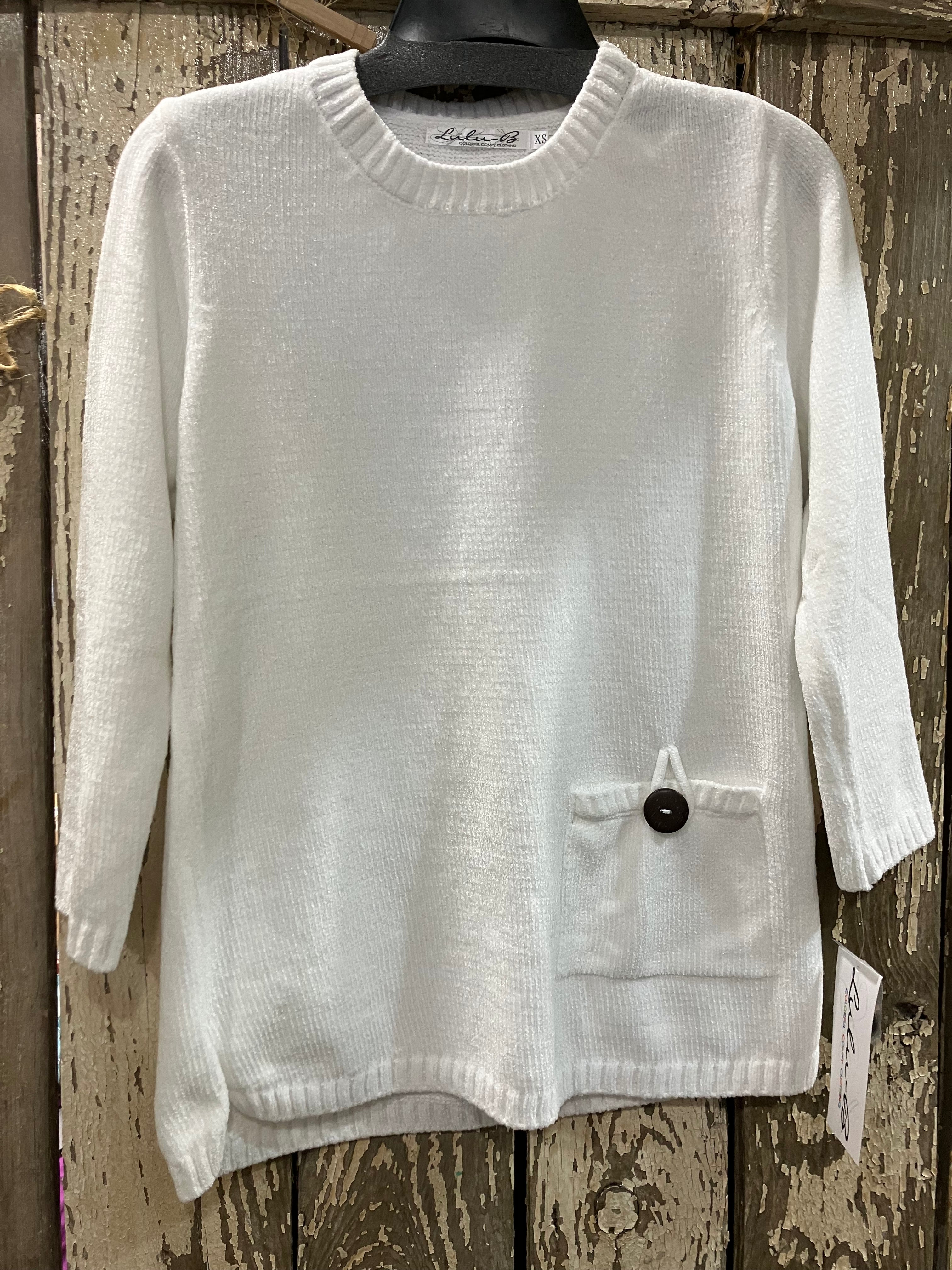 Additional view of 3/4 Sleeve Chenille Sweater by Lulu-B from Robin Boutique.