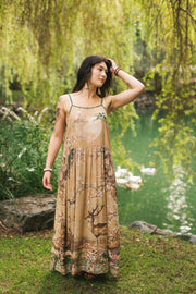Additional view of Fable Bohéme Long Maxi Slip Dress with Blossoms, Deer & Moon from Robin Boutique.