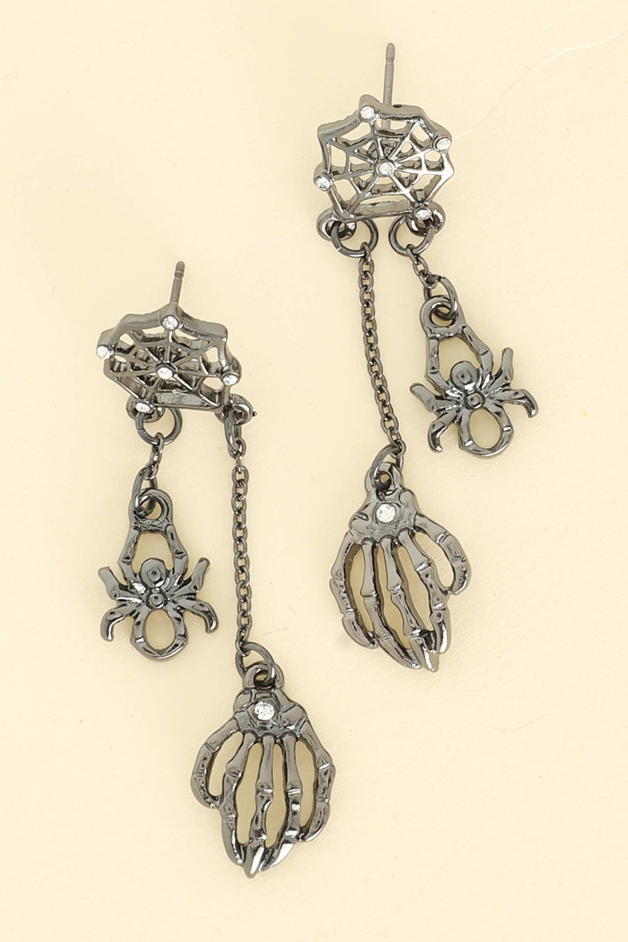 Halloween Spider Theme 3D Crystal Charm Earrings Robin Boutique