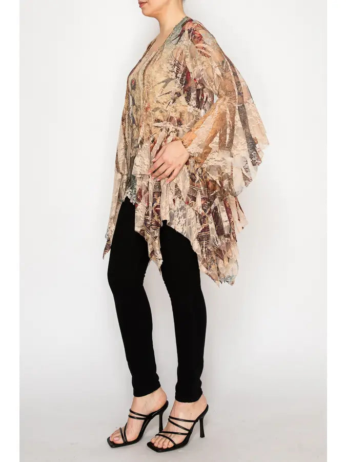 All Lace Cardigan in Vintage Bird by Origami
