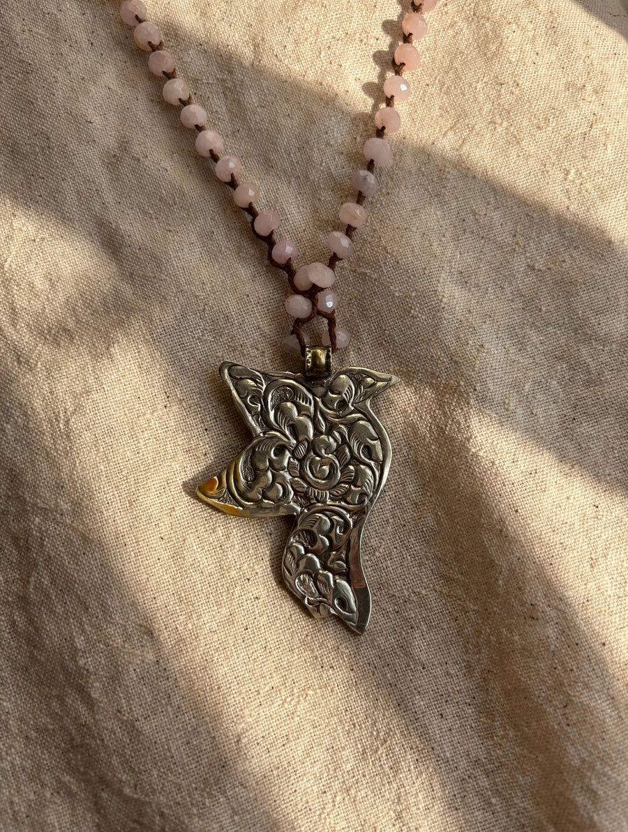 Free Spirit Rose Quartz Bird Necklace by Tara Gasparian