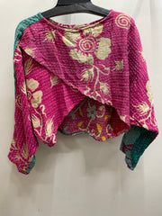 Pareo Kantha In Bloom Cropped Pullover #061 by Kantha Bae