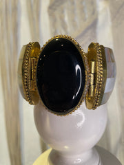 Abalone Shell Onyx Bangle