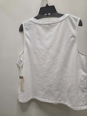 Embroidered Applique V-Neck Cotton Tank