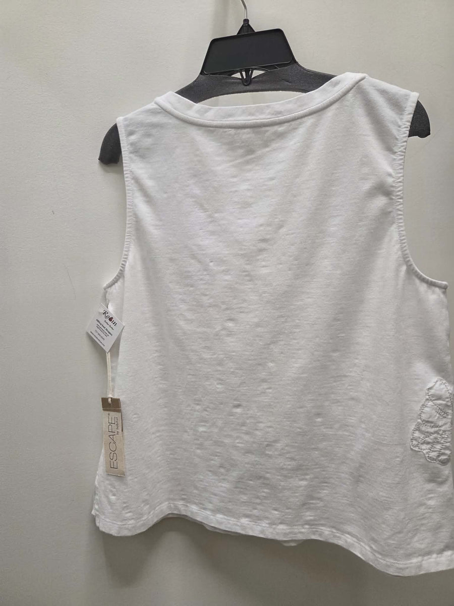 Embroidered Applique V-Neck Cotton Tank