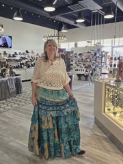 Rasgulla Sari Venus Ruffle Maxi by Kantha Bae Robin Boutique 