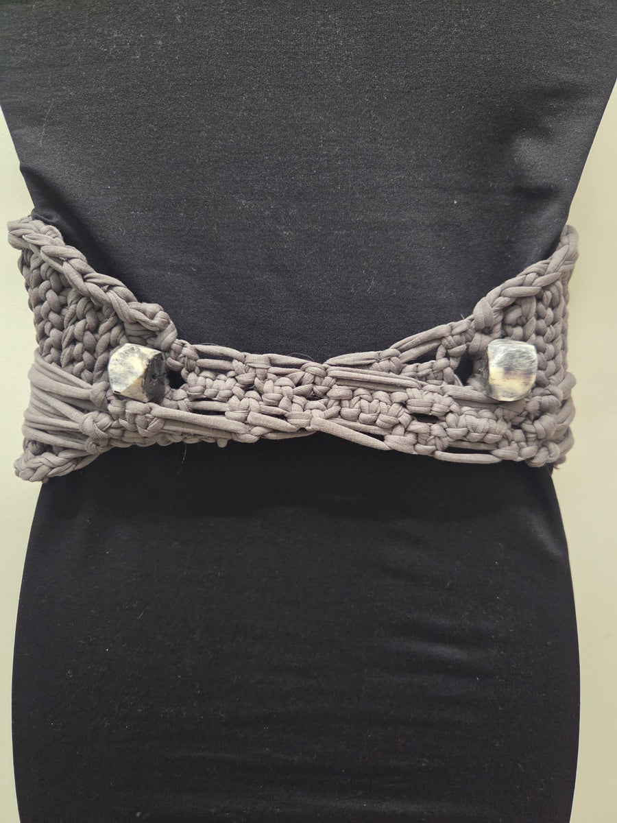 Handmade Robin Obi Pocket belt in Grey and Denim Robin Boutique