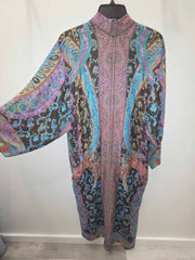 Rainbow Floral Embroidered Reversible Tapestry Duster