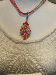 Rattan Palm Leaf Necklace