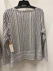 Cotton Slub Easy V Tee in Canyon Stripe by Escape