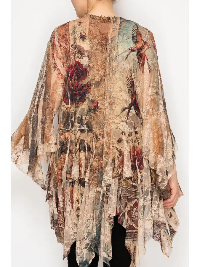 All Lace Cardigan in Vintage Bird by Origami