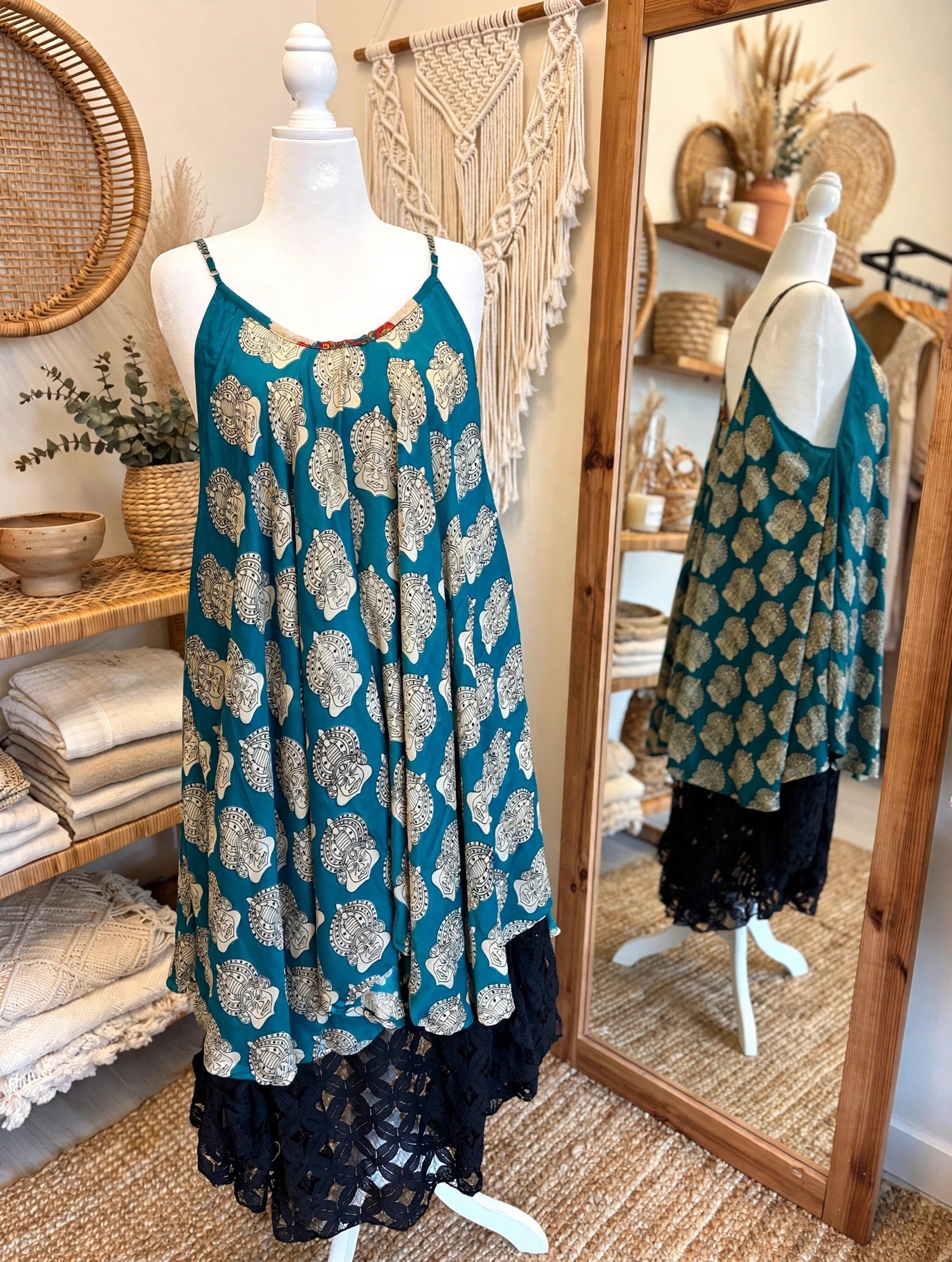 Rasgulla Sari Moonchild Mini Dress #049 by Kantha Bae