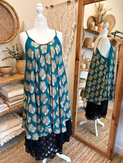 Rasgulla Sari Moonchild Mini Dress #049 by Kantha Bae
