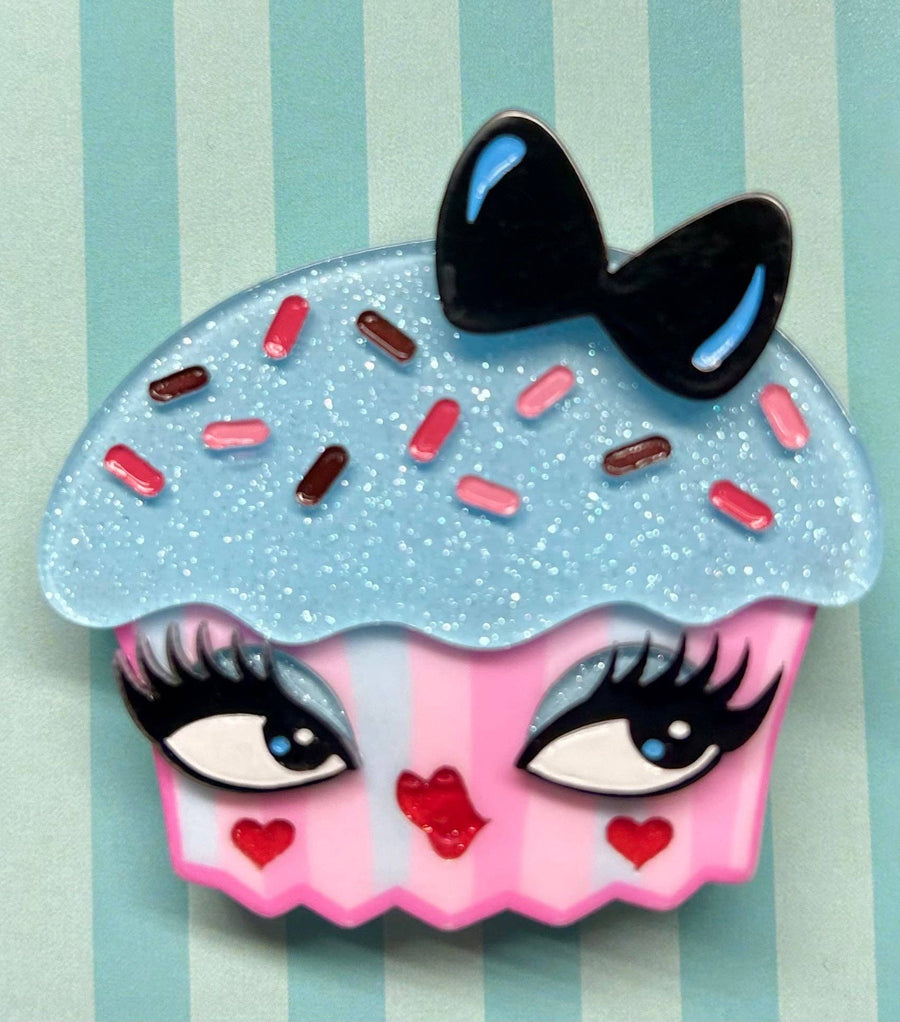 Cupcake Cutie Brooch by Miss Fluff x Lipstick & Chrome Robin Boutique