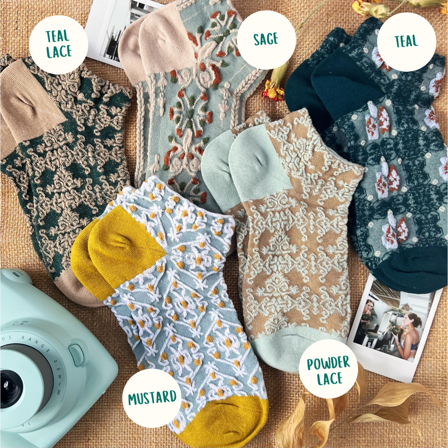 Haden Floral Ankle Socks Robin Boutique