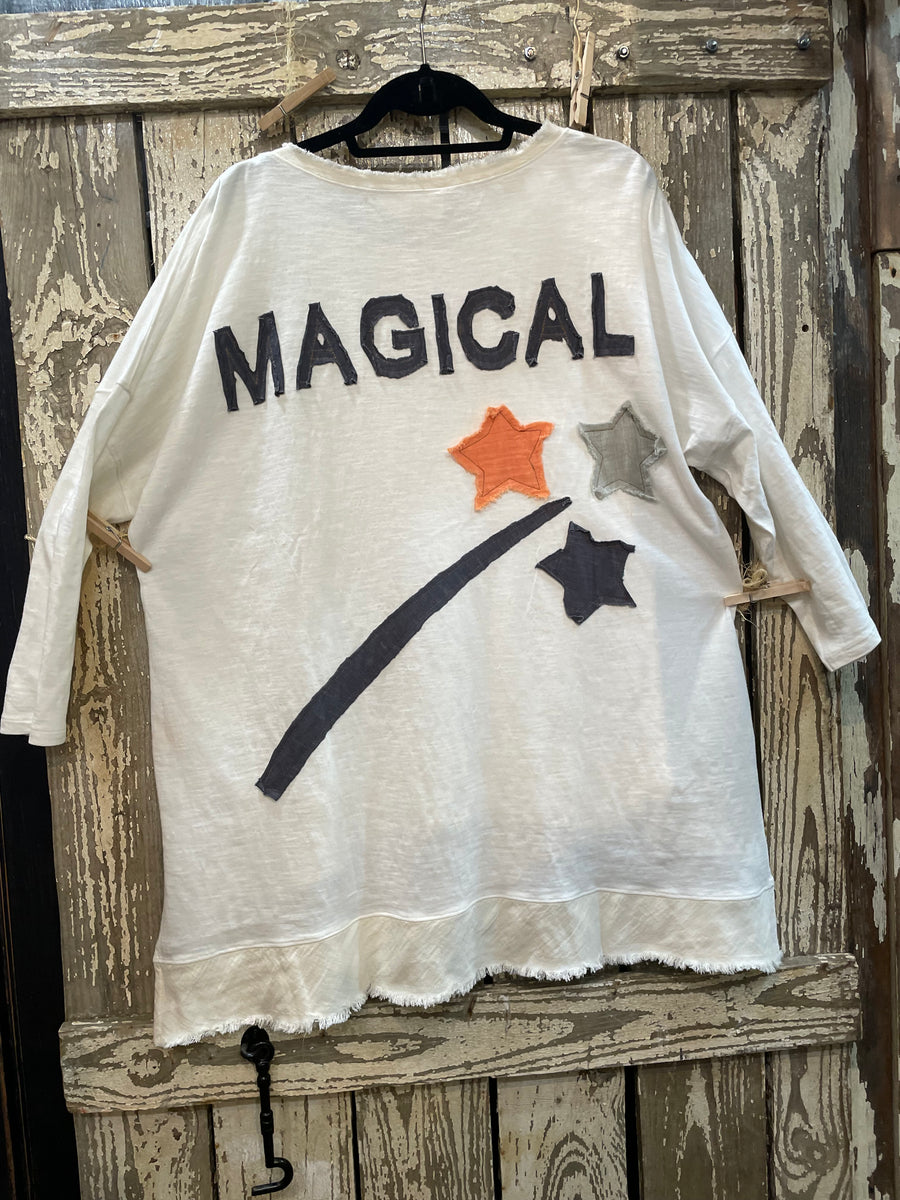 Distressed "Magical" Tunic Tee by The Paper Lace