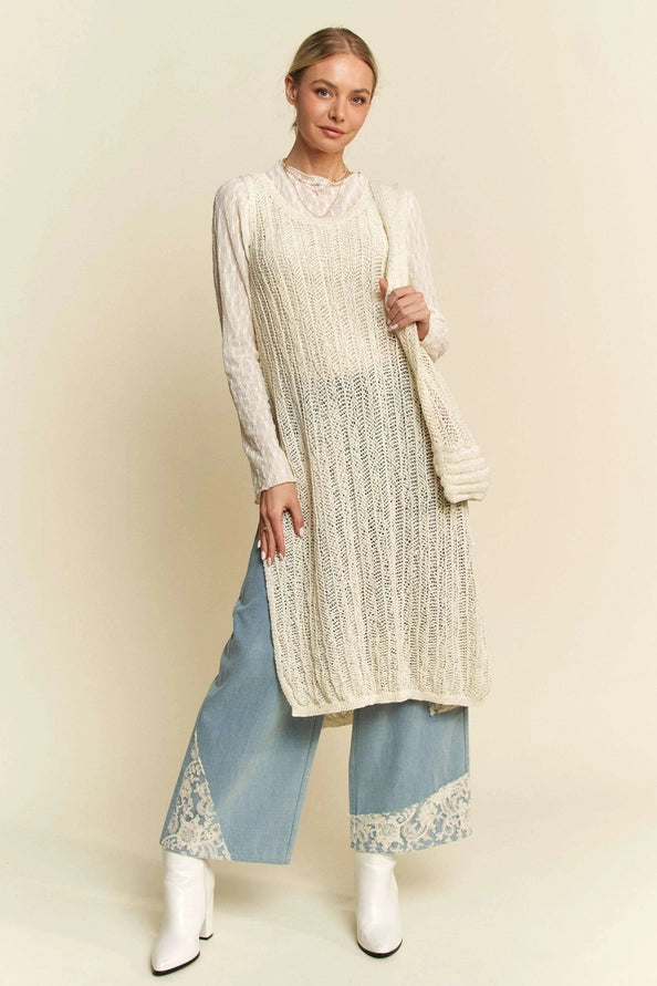 Knit Side Slit Cover Dress with Bag by Davi & Dani
