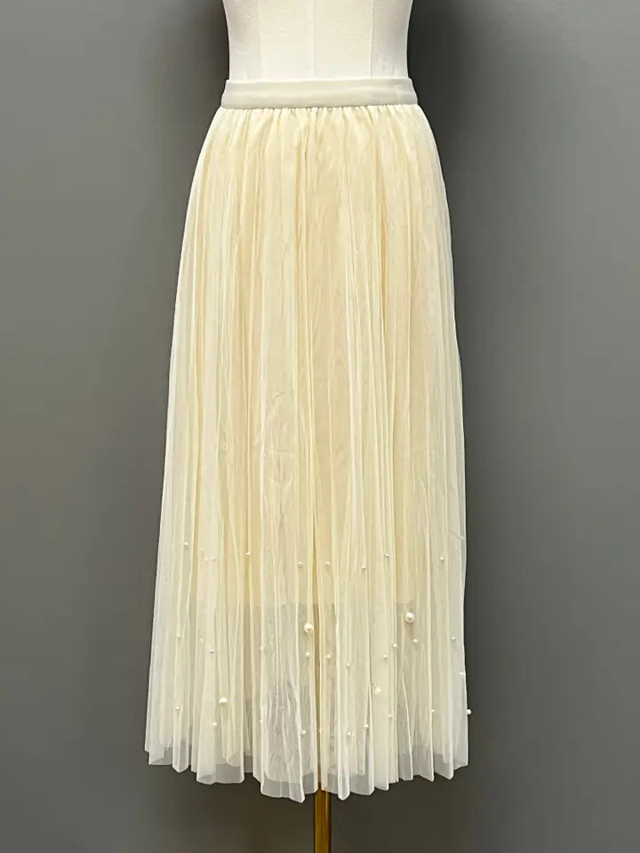 Fairy Pleated Mesh Skirt with Pearls by EllyNDale Robin Boutique