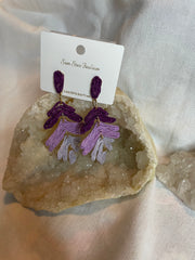 Rattan Palm Leaf Earrings
