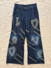 Love Lines Denim Pants by The Paper Lace