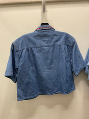 Reworked Denim Crop Button Down #205