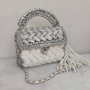 CHQEL Evening Clutch Bag for Women, Handmade Crochet Wedding Robin Boutique