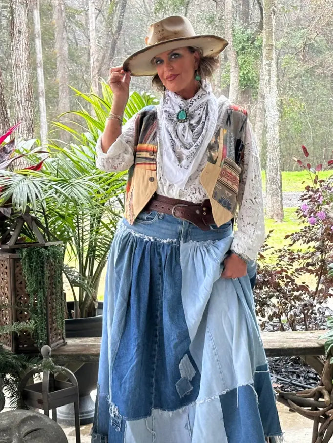 Patched About Skirt