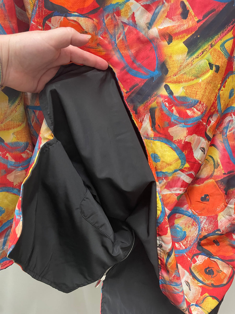 Reversible Raincoat in Abstract