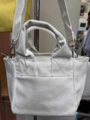Small Canvas Tote Handbag with Detachable Shoulder Strap