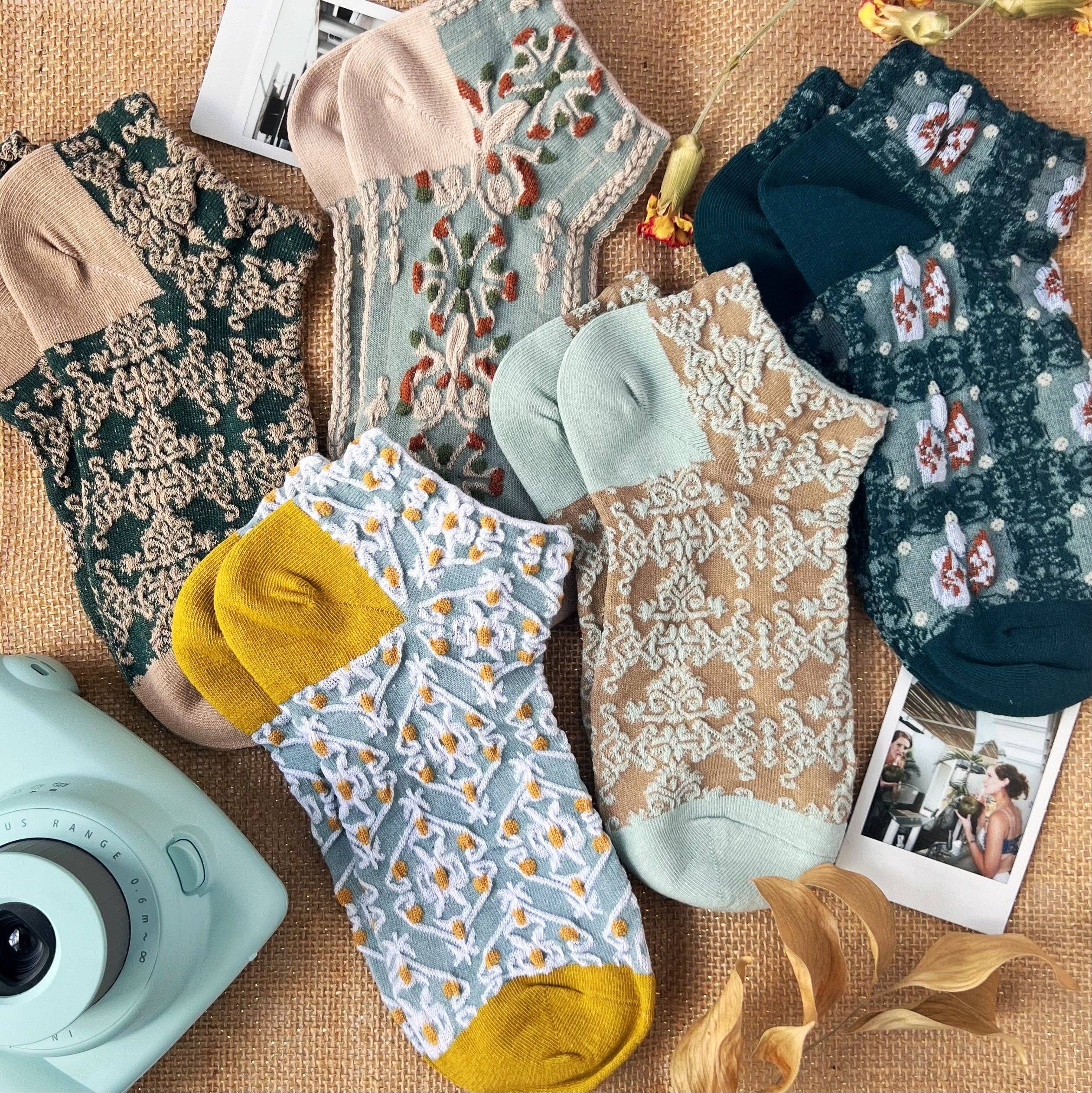 Haden Floral Ankle Socks Robin Boutique