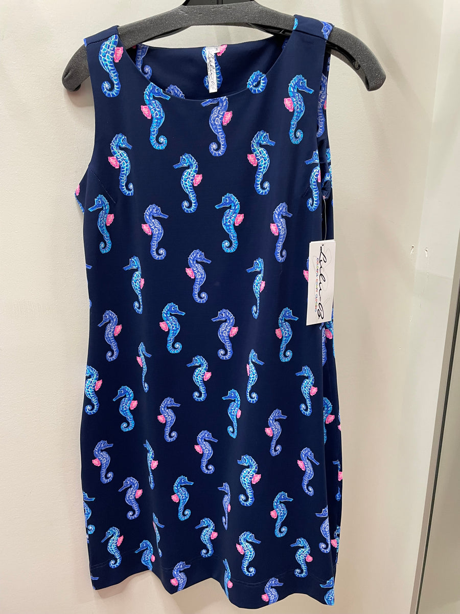 Sleeveless Travel Dress in Seahorse Print by LuLu B