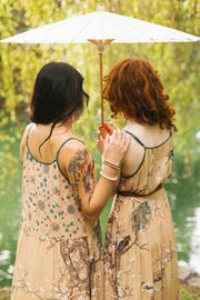 Additional view of Fable Bohéme Long Maxi Slip Dress with Blossoms, Deer & Moon from Robin Boutique.