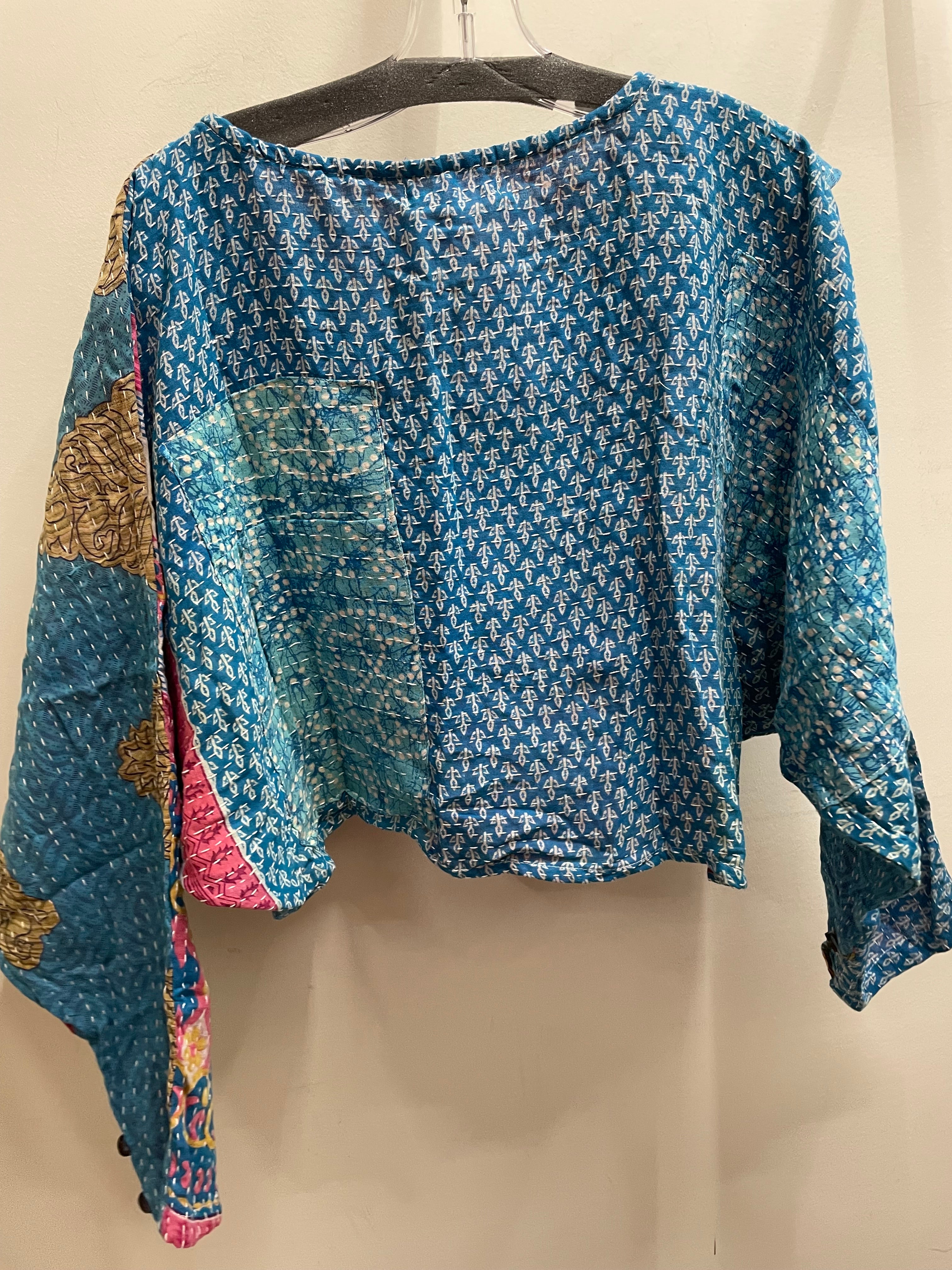 Pareo Kantha In Bloom Cropped Pullover #264 by Kantha Bae