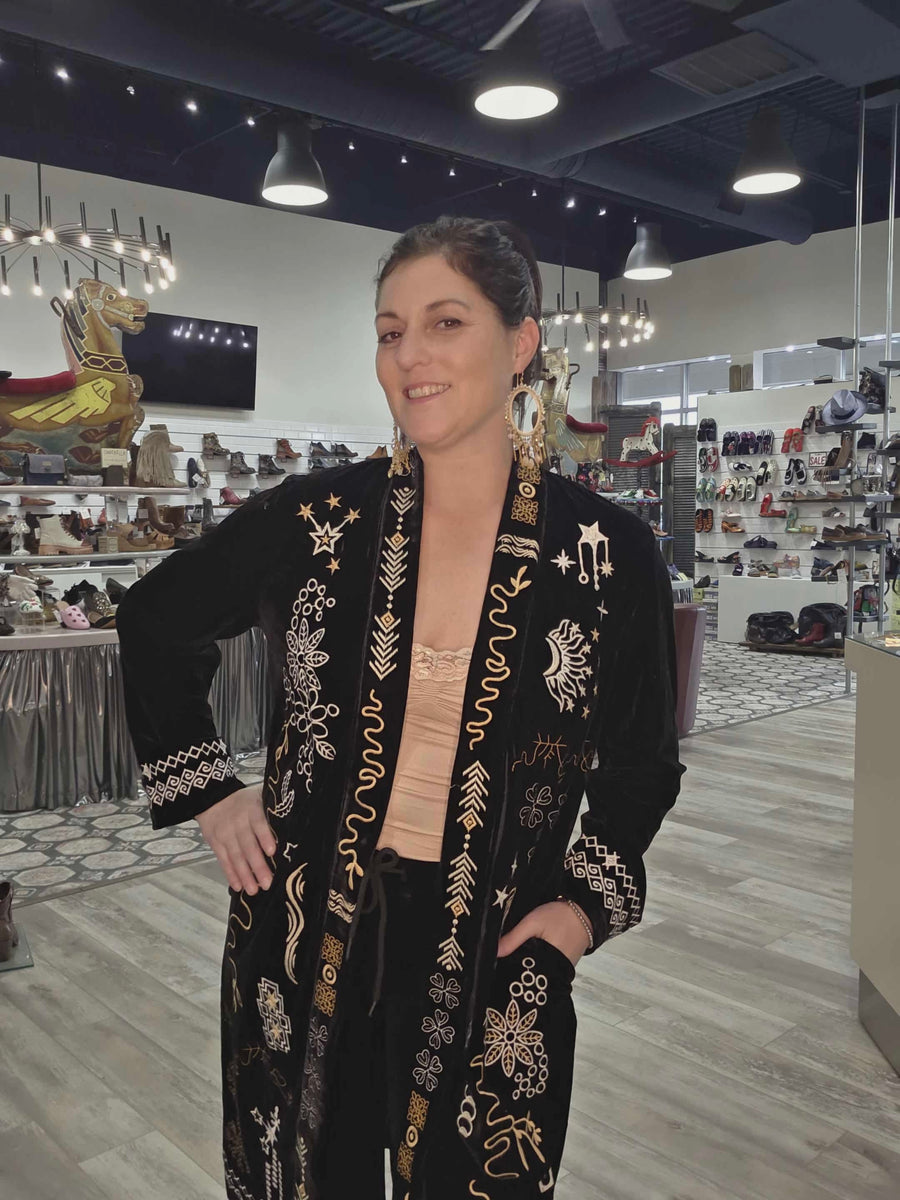 Velvet Embroidered Duster by Paparazzi