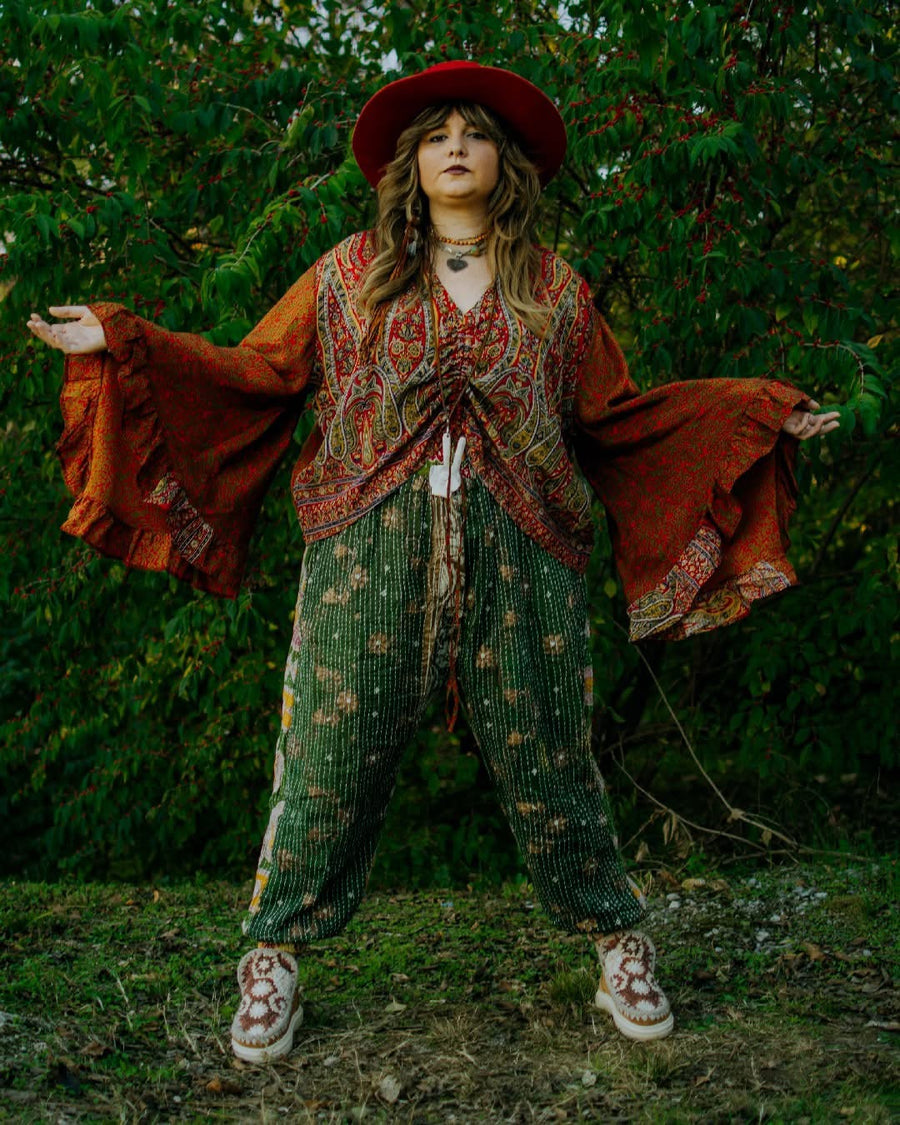 Bell Sleeve Butterfly Top #116 by Kantha Bae